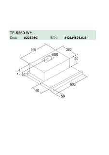 cata tf-5260 wh/l fehér elszívó bekötő szettel