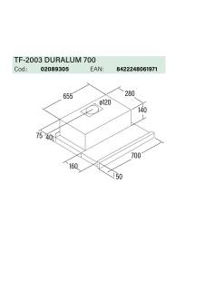 cata tf-2003/70 led duralum inox elszívó