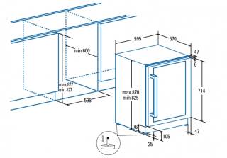 cata vi-59082 x inox beépíthető borhűtő
