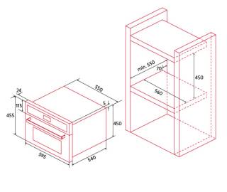 nodor norchef mo-4800 db fekete beépíthető sütő