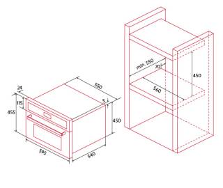nodor norchef mo-4800 sw fehér beépíthető sütő