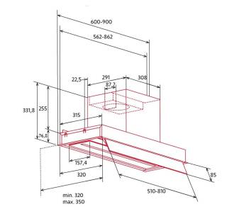 Nodor - Páraelszívó NorBreeze GREGAL 90 WH NMOTION Hob to Hood