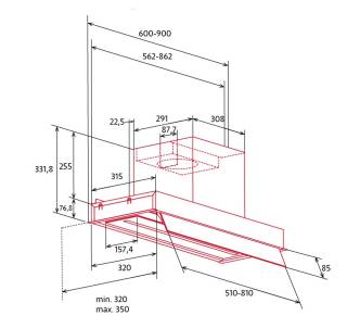 Nodor - Páraelszívó NorBreeze GREGAL 60 WH NMOTION Hob to Hood