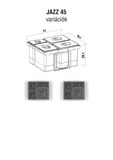 EKOTECH - Beépíthető hulladékgyűjtő JAZZ 45 - 1x15 liter+3x7 liter