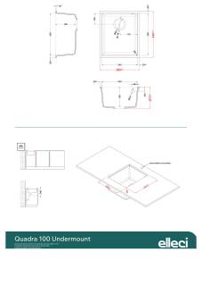 elleci quadra 100 g43 munkalap alá szerelhető mosogatótálca