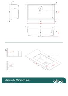 elleci quadra 130 g68 munkalap alá szerelhető mosogatótálca