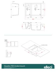 elleci quadra 150 g40 munkalap alá szerelhető mosogatótálca