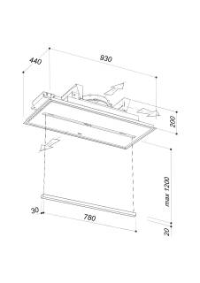 sirius slt-977 line brushless tw wi-fi fehér elszívó méretrajz