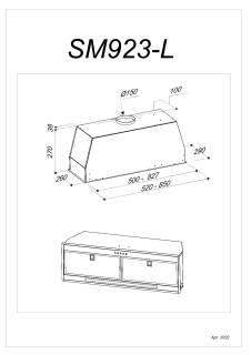 Sirius - Páraelszívó SM-923 L 85 cm - Inox