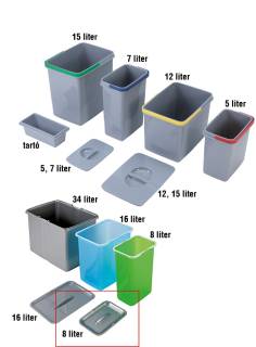 EKOTECH -  Tartozék hulladékgyűjtőhöz fedél 8 literes vödörhöz