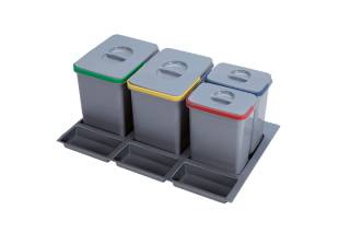 EKOTECH - Beépíthető hulladékgyűjtő PRACTIKO 800 - 2x15 liter 2x7 liter + 3 tartó
