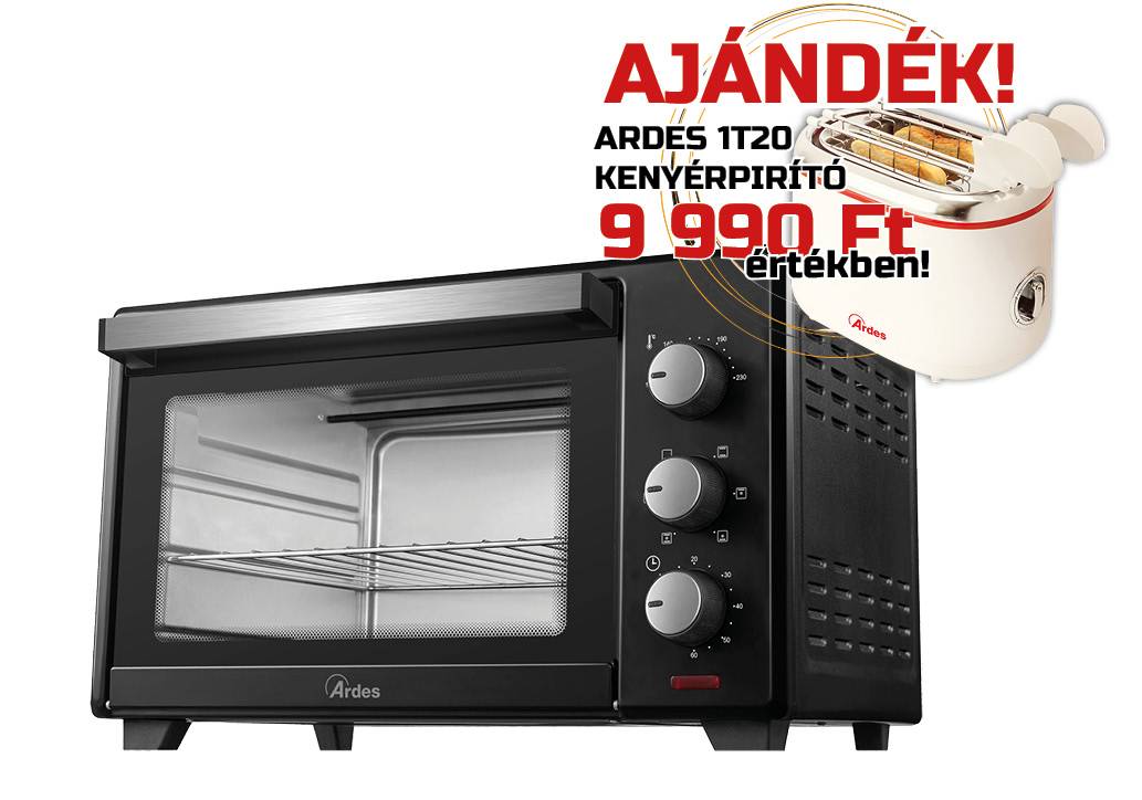 ARDES 6231B légkeveréses elektromos mini sütő ajándék ARDES 1T20 kenyérpirítóval 18090