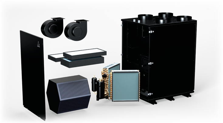 HOLTOP/AIRWOODS AV-HTPF35EI32 központi hővisszanyerős szellőztető beépített hűtéssel és fűtéssel